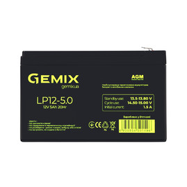 Акумуляторні батареї Акумуляторна батарея Gemix LP12-5.0 Чорний